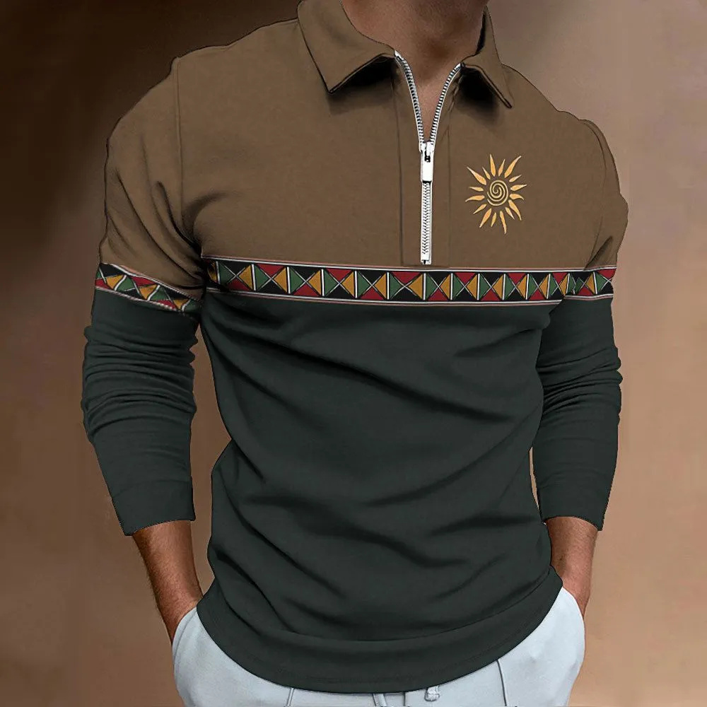 Golf Equipment Cheap - Camisas polo estampadas com bloqueio colorido